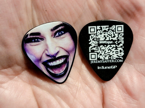 Rhea Close Up Business Card Guitar Pick