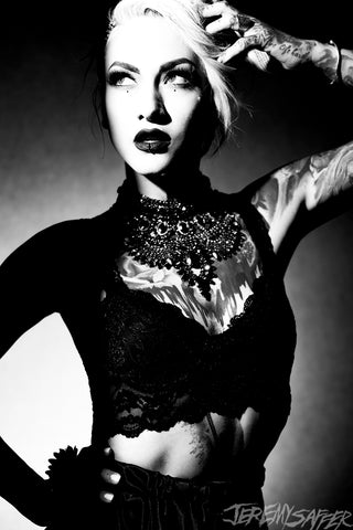 Lena Scissorhands - B&W Black Lace - 8x12 Signed Pearl Print
