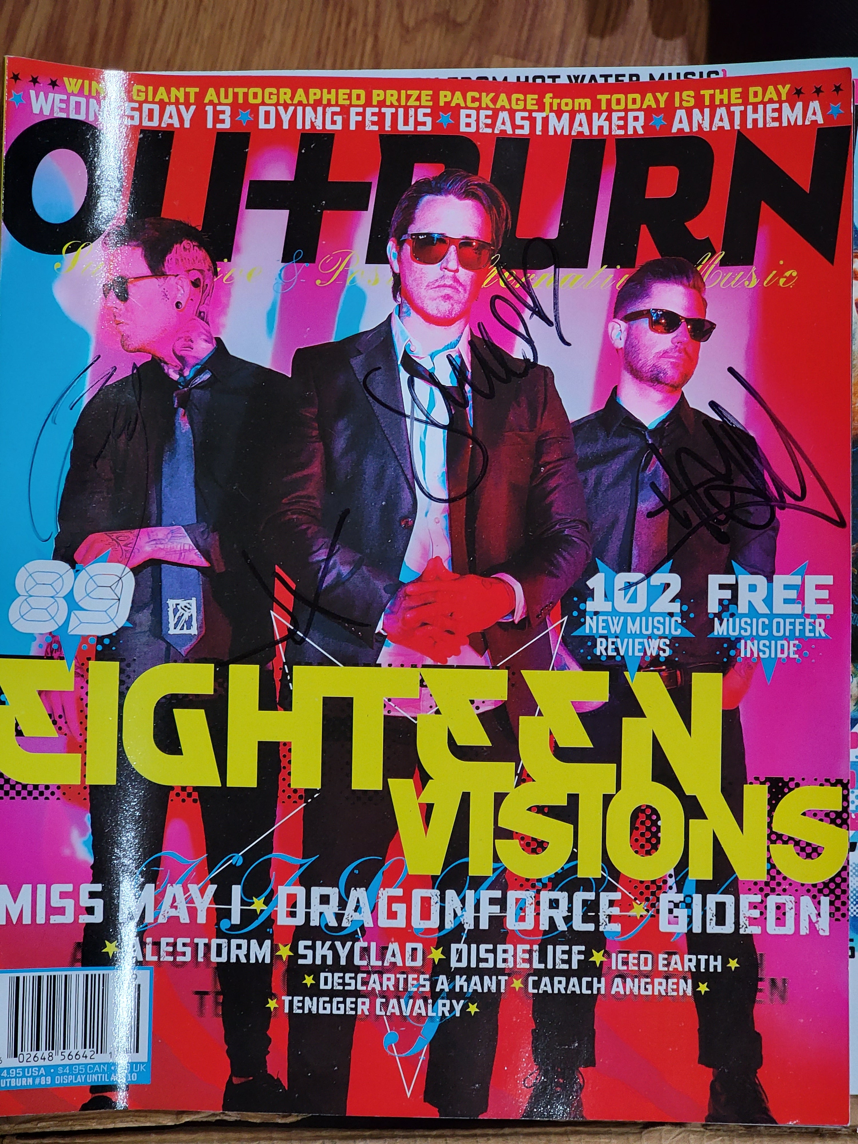 Outburn 89 - Eighteen Vision - Autographed by Eighteen Visions