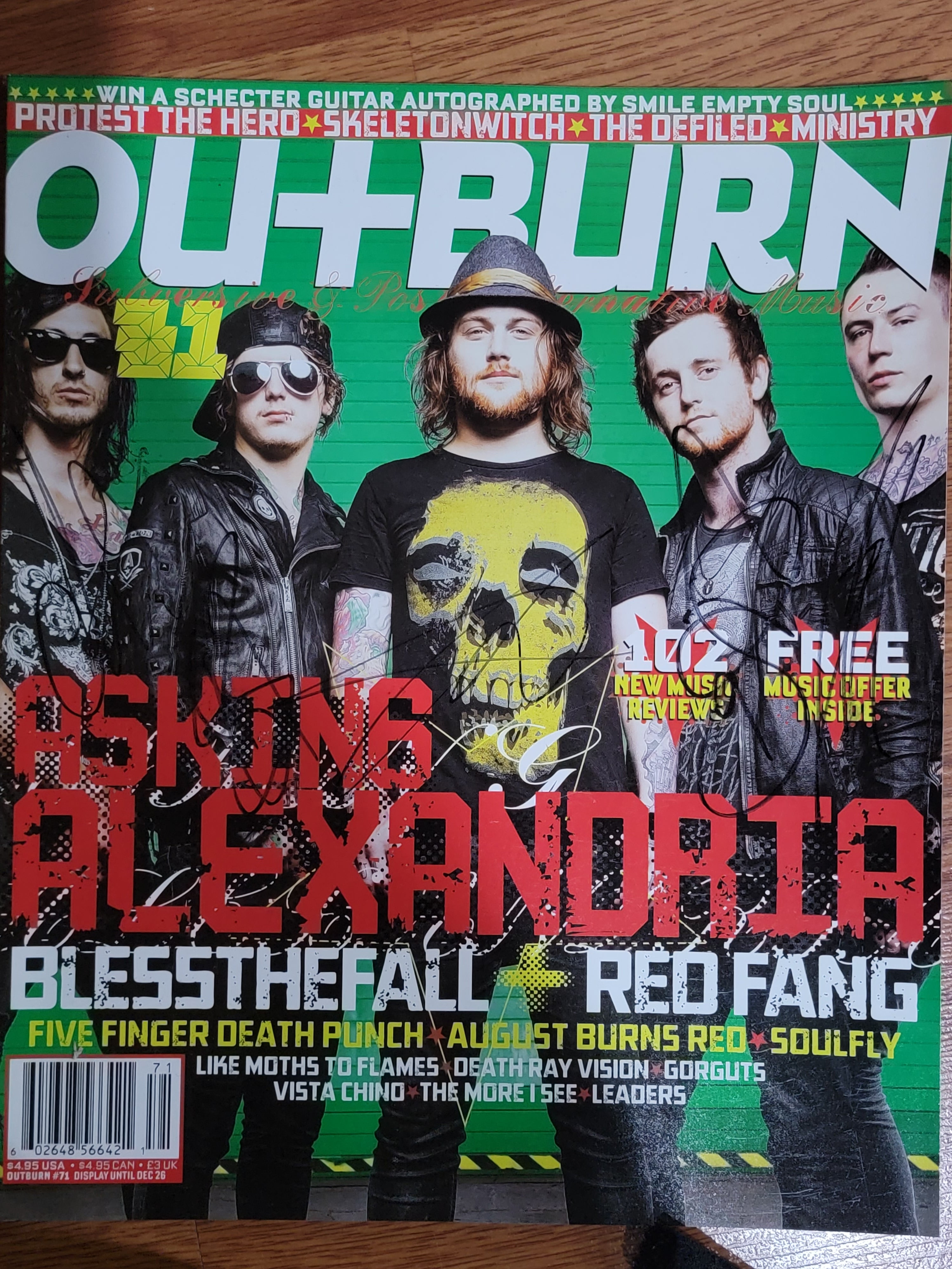Outburn 71 - Asking Alexandria - Autographed by Asking Alexandria